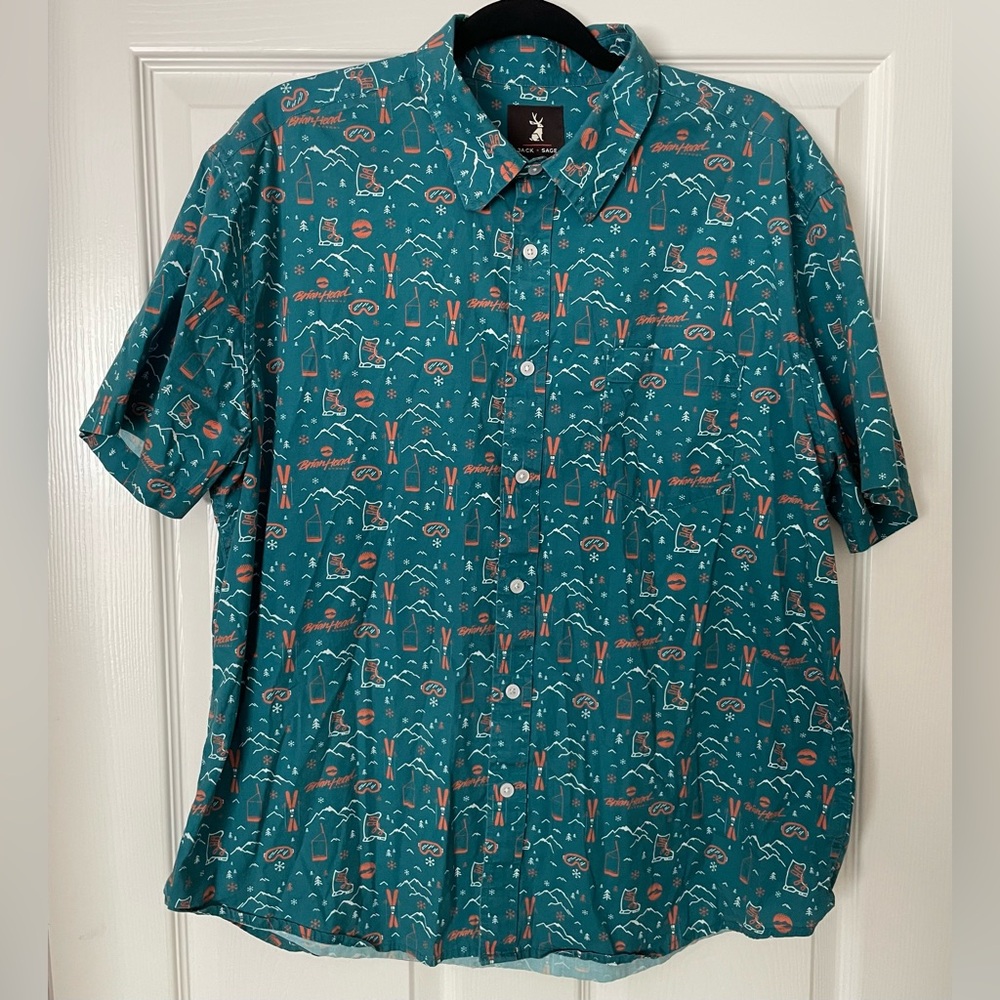 Jack + Head Iconic Camp Shirt - Men's Size XL - Brian Head Resorts - Green